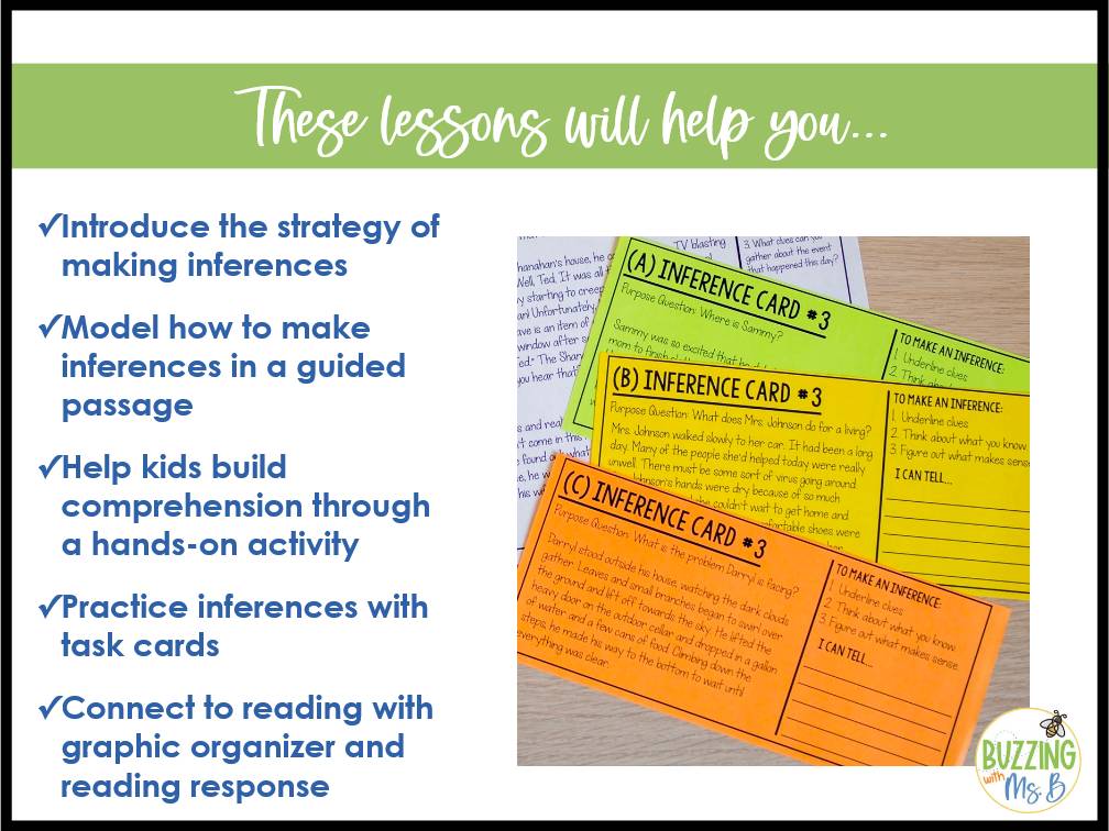 Making Inferences Lessons: Inferencing Passage, Anchor Chart & Graphic Oranizer