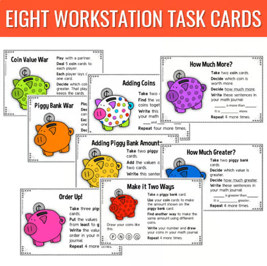 Coin Identification | Counting Coins | Money | Money Centers | 1st & 2nd Grade