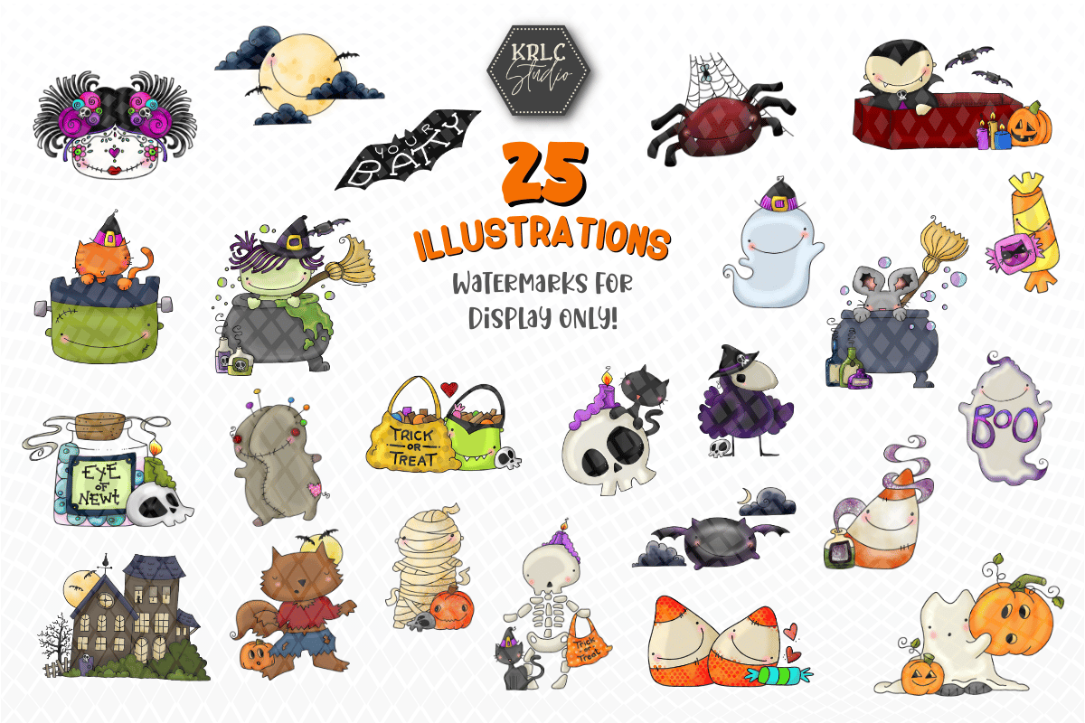 Halloween Treaties Clipart - KRLC Studio