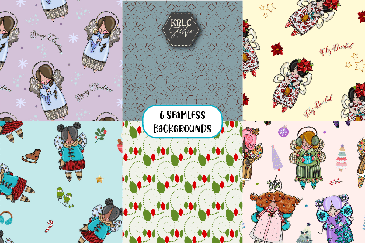 Christmas Angels Clipart - KRLC Studio