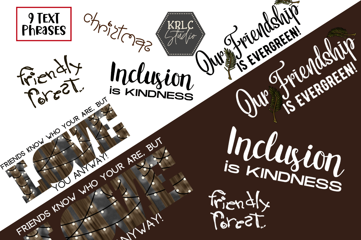 Friendly Forest Christmas Clipart - KRLC Studio