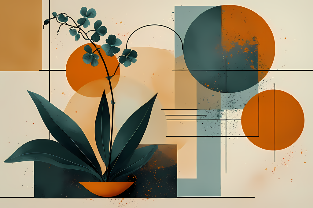 Geometric Floral Abstracts | Mid-Century Modern Botanical Digital Art Set. Bring timeless elegance into your creative projects with this mid-century modern abstract botanical art bundle. Each design combines geometric shapes with minimalist floral element