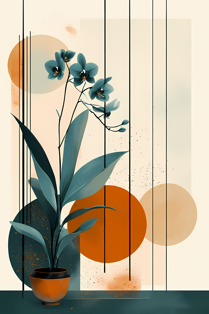 Geometric Floral Abstracts | Mid-Century Modern Botanical Digital Art Set. Bring timeless elegance into your creative projects with this mid-century modern abstract botanical art bundle. Each design combines geometric shapes with minimalist floral element