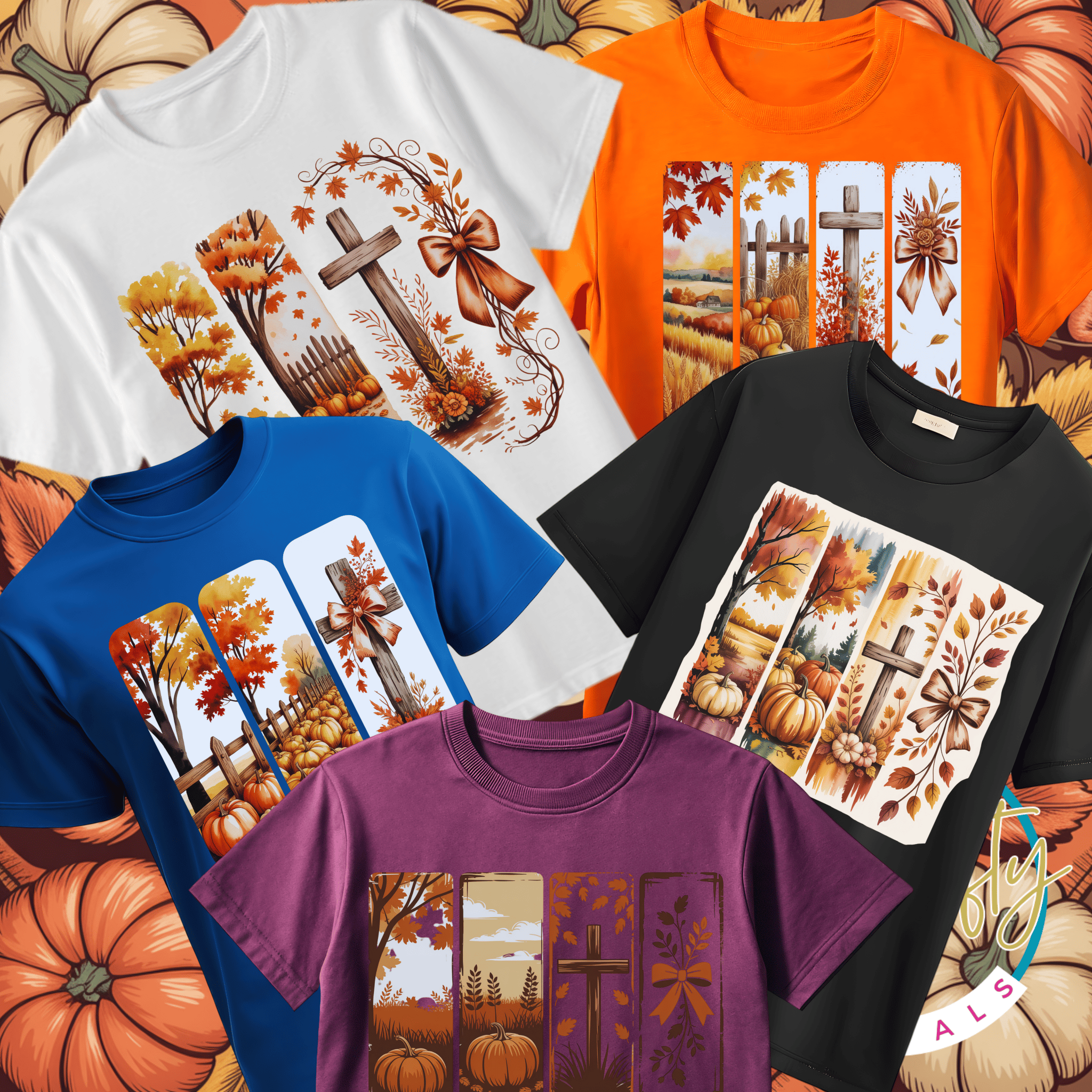 Fall Brush Stroke PNG Bundle | Autumn Sublimation Clipart | 5 High ...