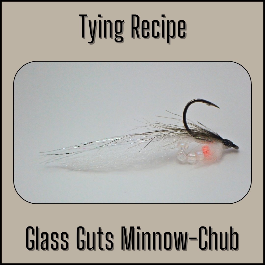 Tying recipe for the Glass Guts Minnow bass streamer in Chub colors, designed by The Fly Guy, Matt Campbell.