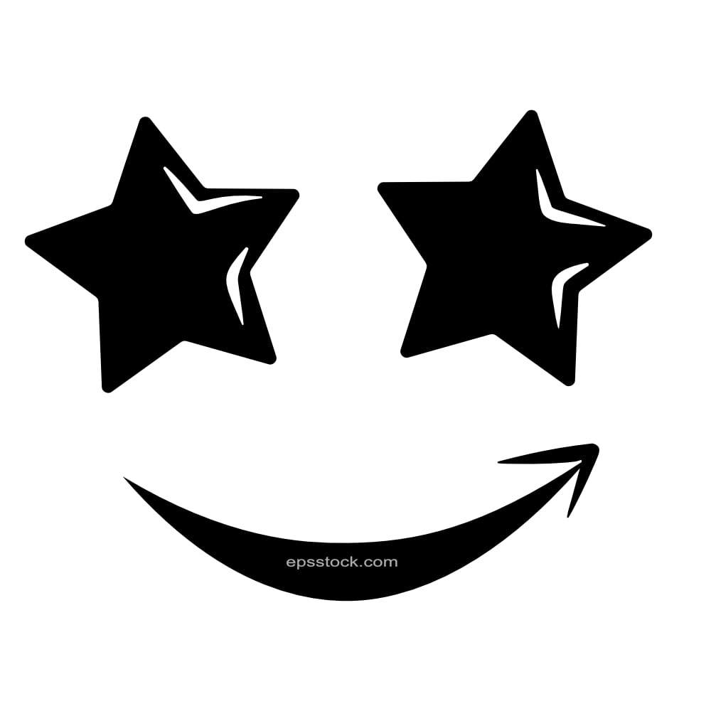 smiley face with starry eyes