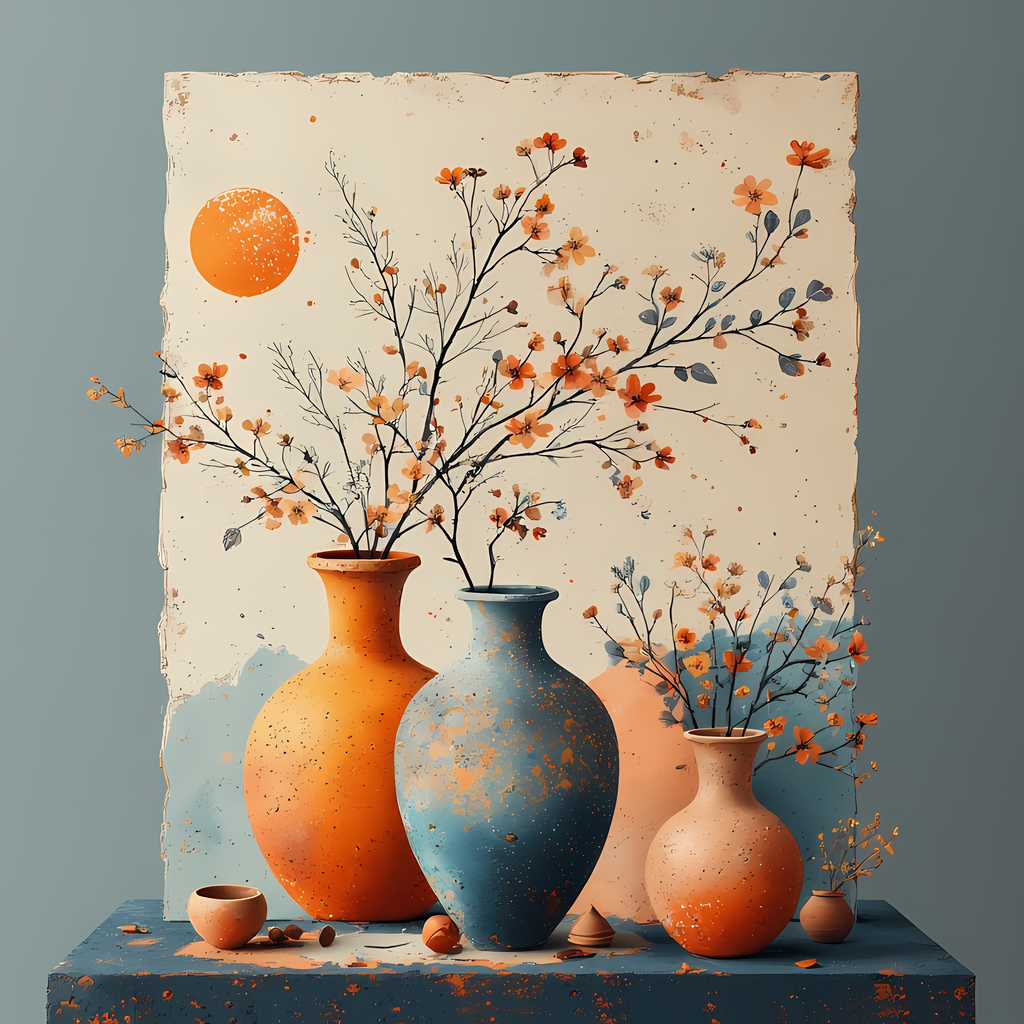 Modern Vintage Flower Vase Illustrations. Bring timeless beauty into your creative projects with this Floral Still Life Art Bundle, featuring vintage-inspired botanical illustrations blended with touches of modern minimalism. Each design showcases delicat