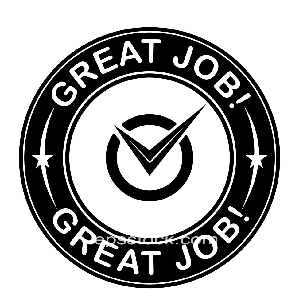 stamp with word Great job