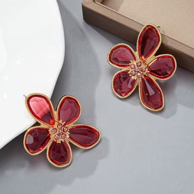 Elegant Ruby Petal Earrings - Payhip