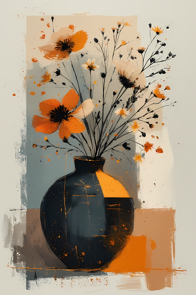 Elegant Still Life Flower Collection | Vintage Inspired Digital Wall Art. This Vintage Illustrative Floral Art Bundle captures the charm of classic still life with a fresh, contemporary twist. Featuring hand-painted style flower vase illustrations in warm