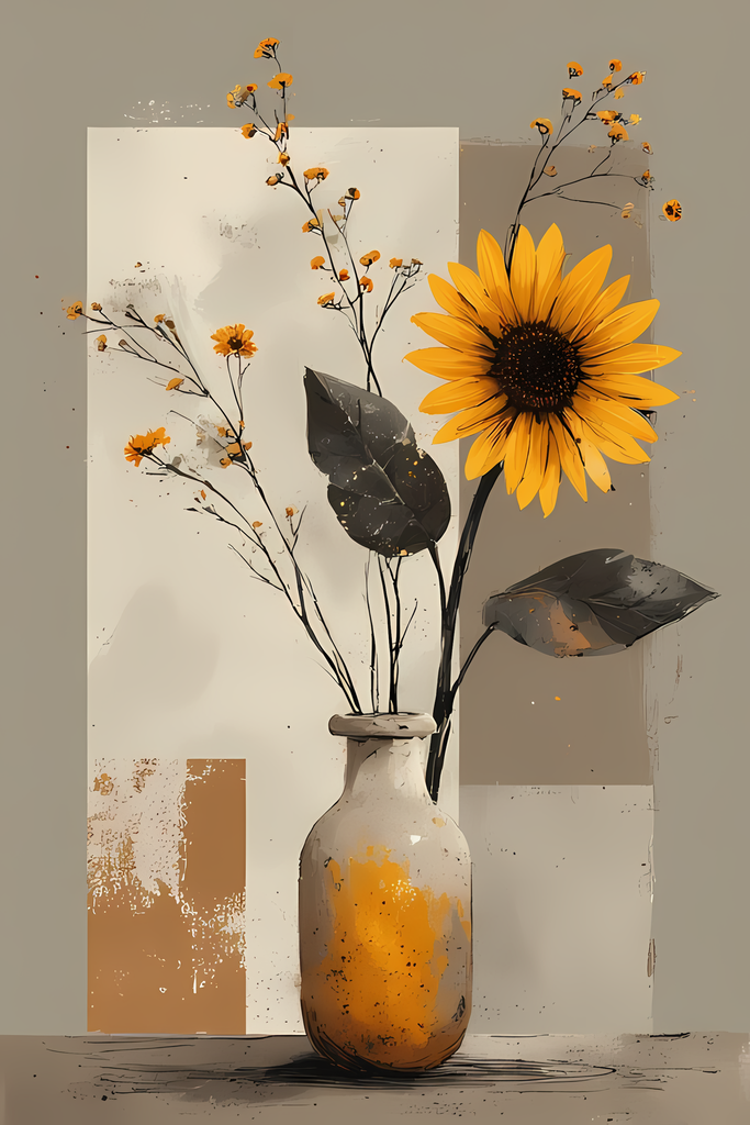 Elegant Still Life Flower Collection | Vintage Inspired Digital Wall Art. This Vintage Illustrative Floral Art Bundle captures the charm of classic still life with a fresh, contemporary twist. Featuring hand-painted style flower vase illustrations in warm