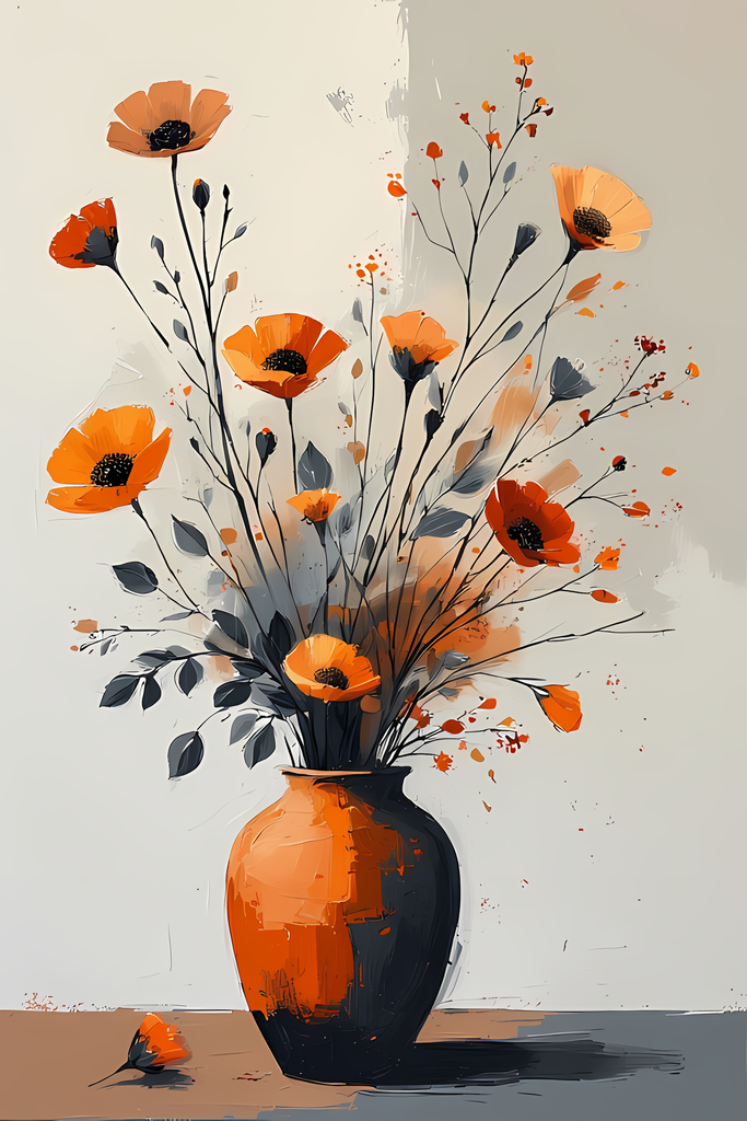 Elegant Still Life Flower Collection | Vintage Inspired Digital Wall Art. This Vintage Illustrative Floral Art Bundle captures the charm of classic still life with a fresh, contemporary twist. Featuring hand-painted style flower vase illustrations in warm