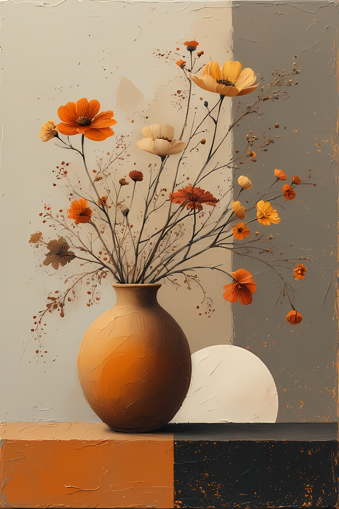 Elegant Still Life Flower Collection | Vintage Inspired Digital Wall Art. This Vintage Illustrative Floral Art Bundle captures the charm of classic still life with a fresh, contemporary twist. Featuring hand-painted style flower vase illustrations in warm