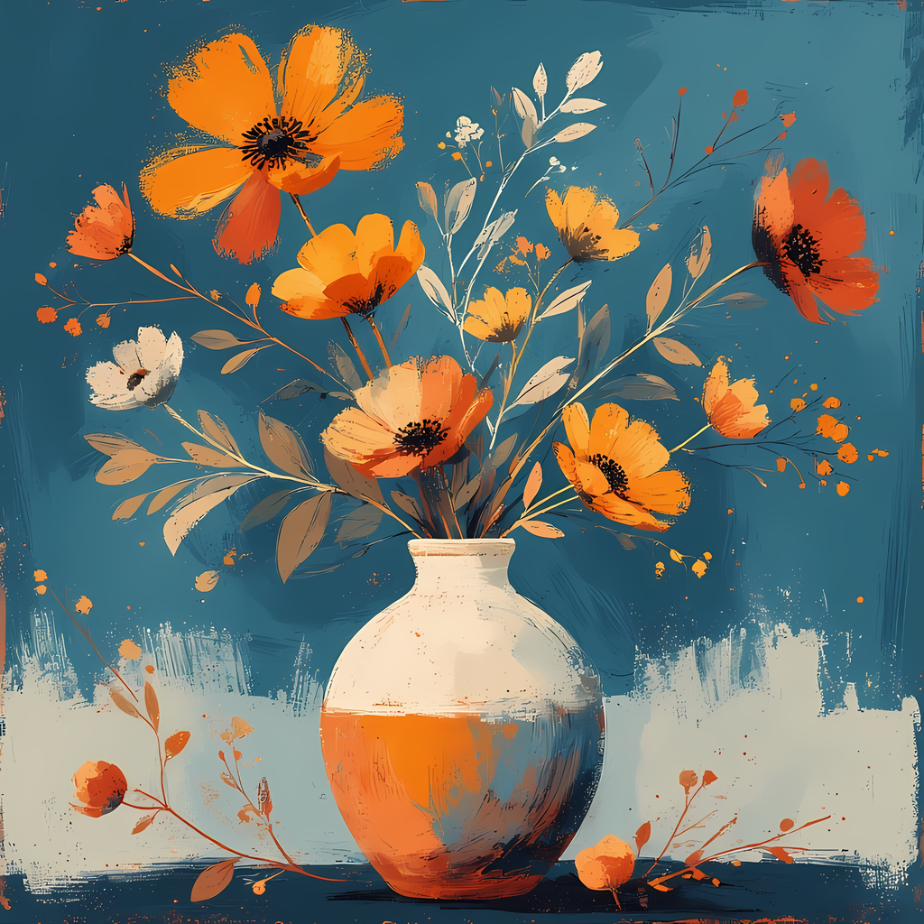 Elegant Still Life Flower Collection | Vintage Inspired Digital Wall Art. This Vintage Illustrative Floral Art Bundle captures the charm of classic still life with a fresh, contemporary twist. Featuring hand-painted style flower vase illustrations in warm