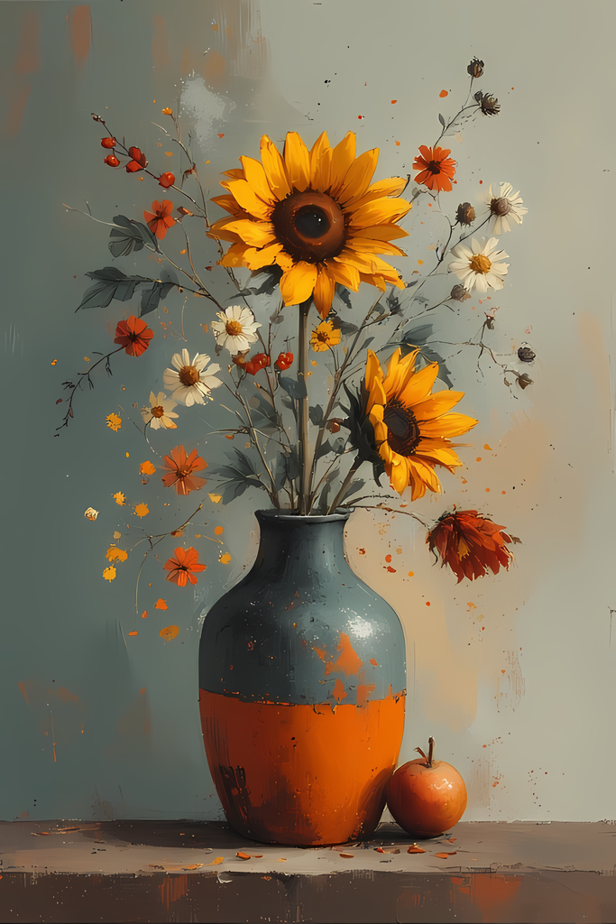 Elegant Still Life Flower Collection | Vintage Inspired Digital Wall Art. This Vintage Illustrative Floral Art Bundle captures the charm of classic still life with a fresh, contemporary twist. Featuring hand-painted style flower vase illustrations in warm