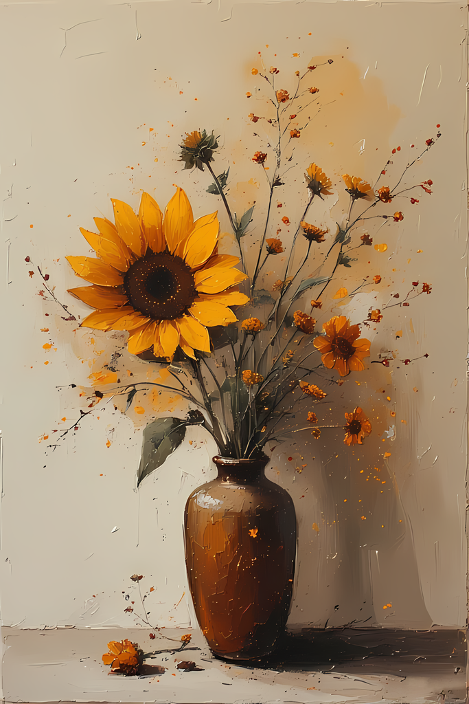 Elegant Still Life Flower Collection | Vintage Inspired Digital Wall Art. This Vintage Illustrative Floral Art Bundle captures the charm of classic still life with a fresh, contemporary twist. Featuring hand-painted style flower vase illustrations in warm