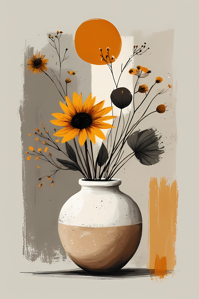 Elegant Still Life Flower Collection | Vintage Inspired Digital Wall Art. This Vintage Illustrative Floral Art Bundle captures the charm of classic still life with a fresh, contemporary twist. Featuring hand-painted style flower vase illustrations in warm