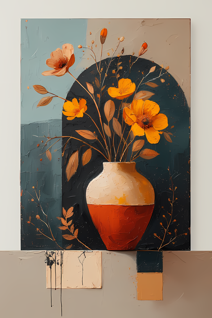 Elegant Still Life Flower Collection | Vintage Inspired Digital Wall Art. This Vintage Illustrative Floral Art Bundle captures the charm of classic still life with a fresh, contemporary twist. Featuring hand-painted style flower vase illustrations in warm