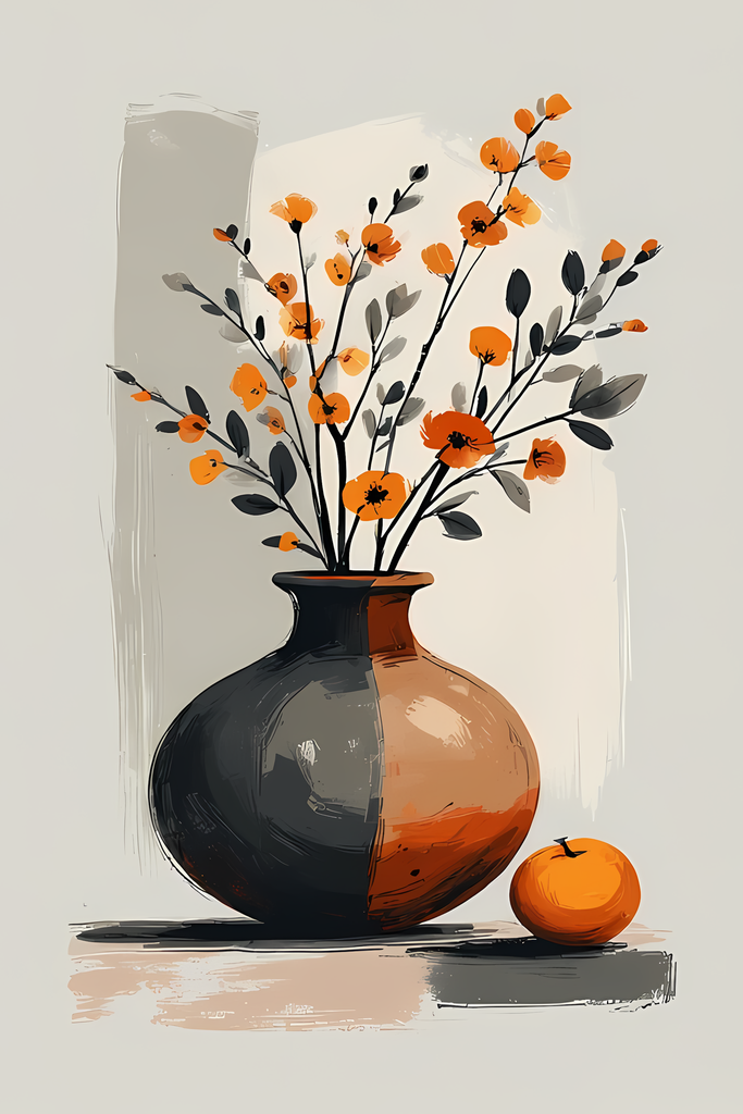 Elegant Still Life Flower Collection | Vintage Inspired Digital Wall Art. This Vintage Illustrative Floral Art Bundle captures the charm of classic still life with a fresh, contemporary twist. Featuring hand-painted style flower vase illustrations in warm