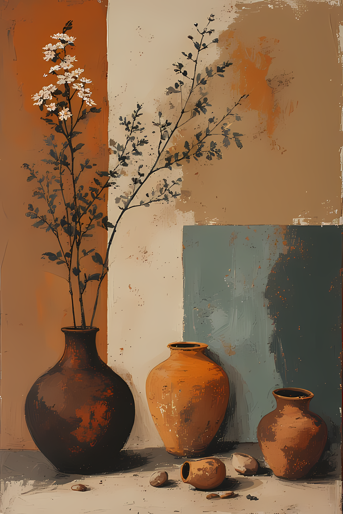 Elegant Still Life Flower Collection | Vintage Inspired Digital Wall Art. This Vintage Illustrative Floral Art Bundle captures the charm of classic still life with a fresh, contemporary twist. Featuring hand-painted style flower vase illustrations in warm