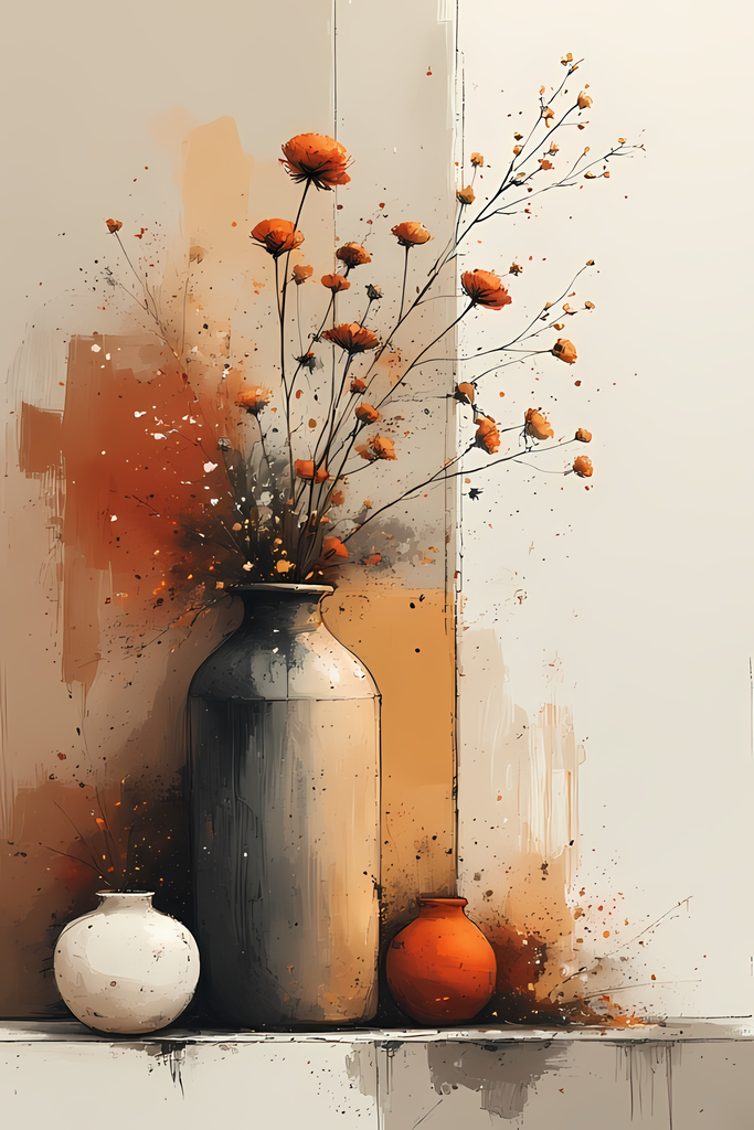 Mid-Century Inspired Botanical Prints | Elegant Floral Digital Art Collection. This Geometric Vintage Floral Art Bundle blends the timeless elegance of still life florals with a modern illustrative twist. Each design features vases of flowers paired with 