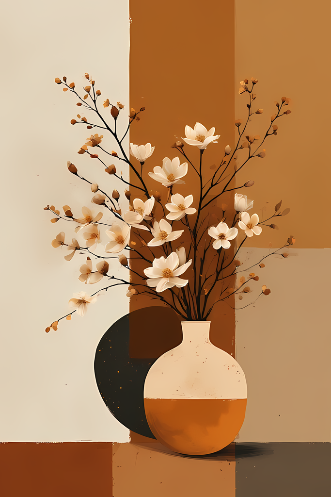 Mid-Century Inspired Botanical Prints | Elegant Floral Digital Art Collection. This Geometric Vintage Floral Art Bundle blends the timeless elegance of still life florals with a modern illustrative twist. Each design features vases of flowers paired with