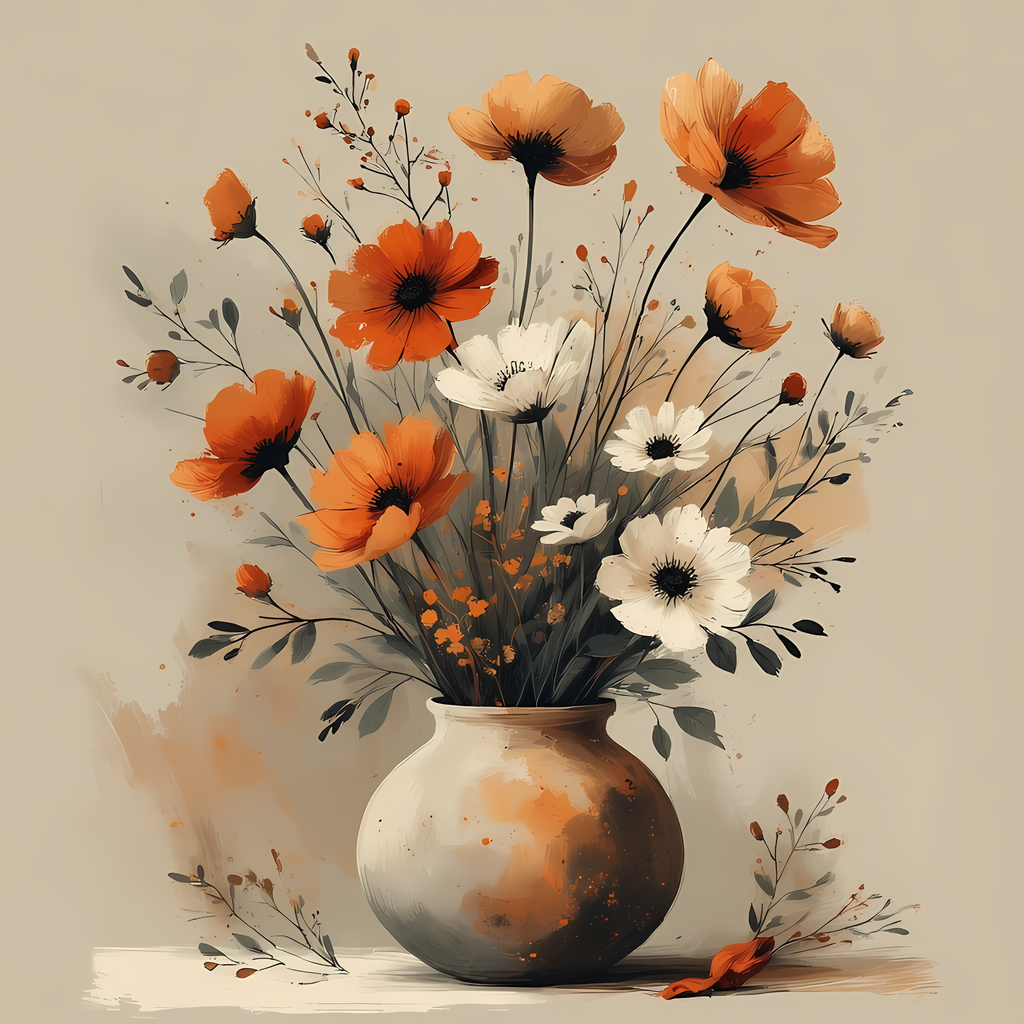 Mid-Century Inspired Botanical Prints | Elegant Floral Digital Art Collection. This Geometric Vintage Floral Art Bundle blends the timeless elegance of still life florals with a modern illustrative twist. Each design features vases of flowers paired with