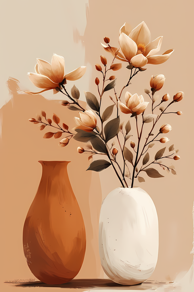 Mid-Century Inspired Botanical Prints | Elegant Floral Digital Art Collection. This Geometric Vintage Floral Art Bundle blends the timeless elegance of still life florals with a modern illustrative twist. Each design features vases of flowers paired with