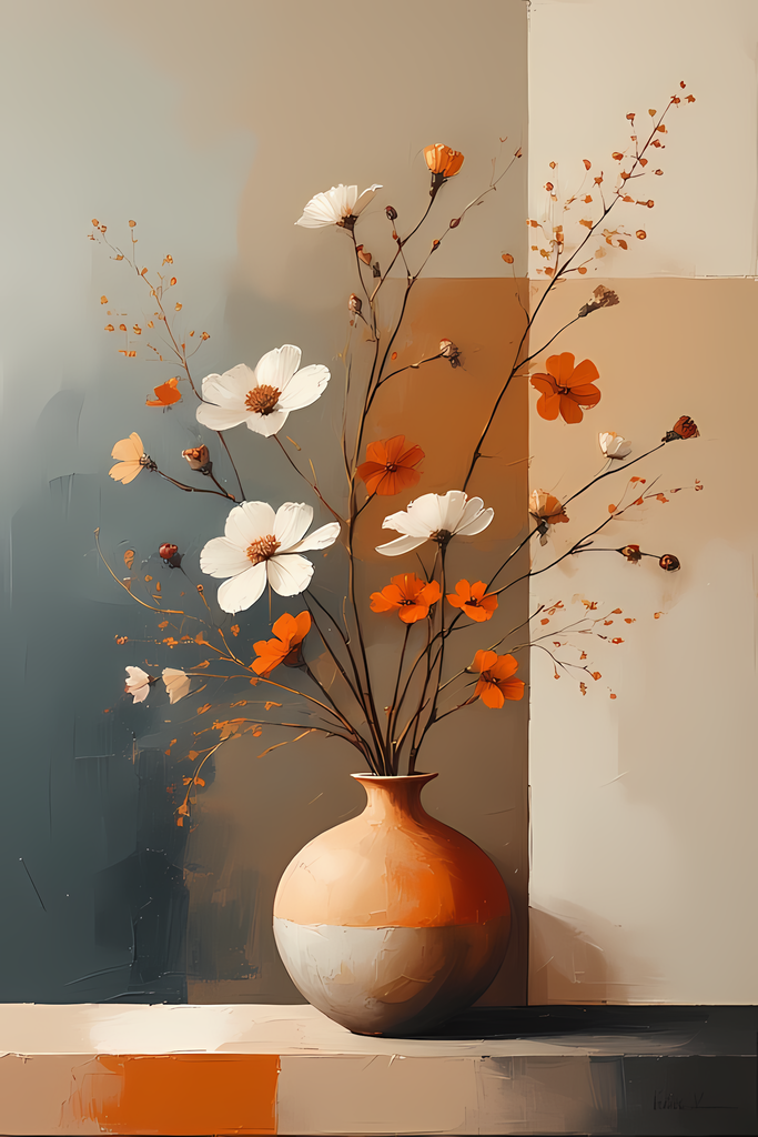 Mid-Century Inspired Botanical Prints | Elegant Floral Digital Art Collection. This Geometric Vintage Floral Art Bundle blends the timeless elegance of still life florals with a modern illustrative twist. Each design features vases of flowers paired with 