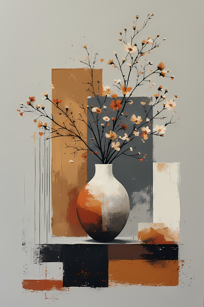 Mid-Century Inspired Botanical Prints | Elegant Floral Digital Art Collection. This Geometric Vintage Floral Art Bundle blends the timeless elegance of still life florals with a modern illustrative twist. Each design features vases of flowers paired with 