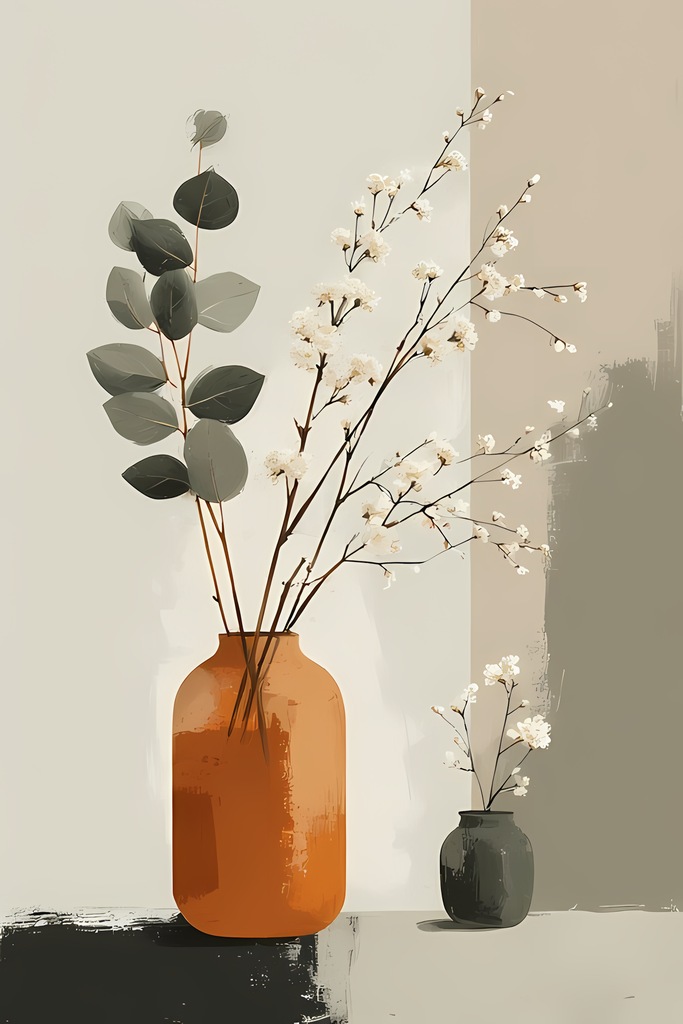 Mid-Century Inspired Botanical Prints | Elegant Floral Digital Art Collection. This Geometric Vintage Floral Art Bundle blends the timeless elegance of still life florals with a modern illustrative twist. Each design features vases of flowers paired with 