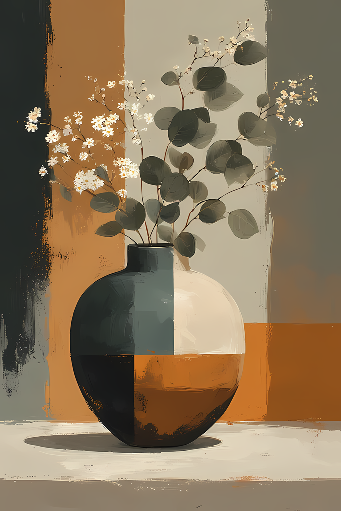 Mid-Century Inspired Botanical Prints | Elegant Floral Digital Art Collection. This Geometric Vintage Floral Art Bundle blends the timeless elegance of still life florals with a modern illustrative twist. Each design features vases of flowers paired with 