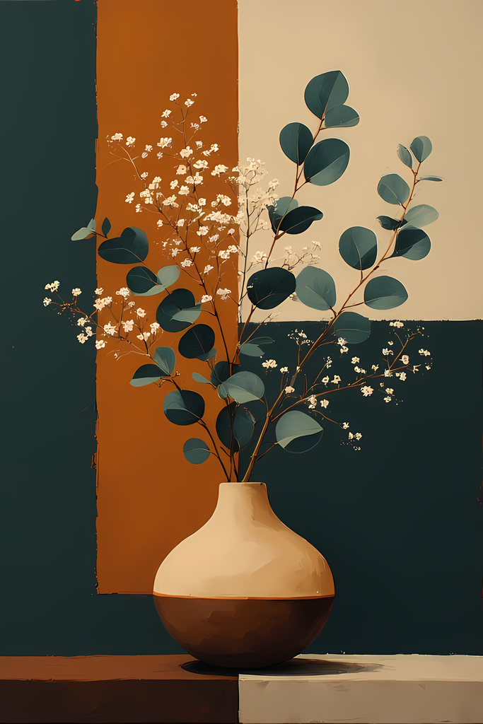Mid-Century Inspired Botanical Prints | Elegant Floral Digital Art Collection. This Geometric Vintage Floral Art Bundle blends the timeless elegance of still life florals with a modern illustrative twist. Each design features vases of flowers paired with 