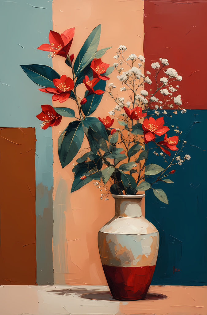 Mid-Century Inspired Botanical Prints | Elegant Floral Digital Art Collection. This Geometric Vintage Floral Art Bundle blends the timeless elegance of still life florals with a modern illustrative twist. Each design features vases of flowers paired with 