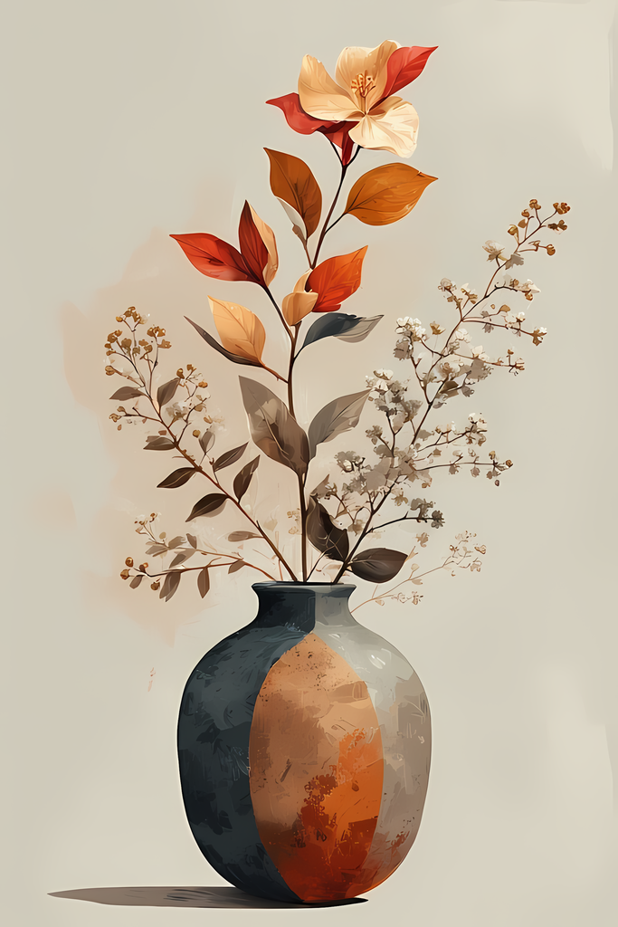 Mid-Century Inspired Botanical Prints | Elegant Floral Digital Art Collection. This Geometric Vintage Floral Art Bundle blends the timeless elegance of still life florals with a modern illustrative twist. Each design features vases of flowers paired with 