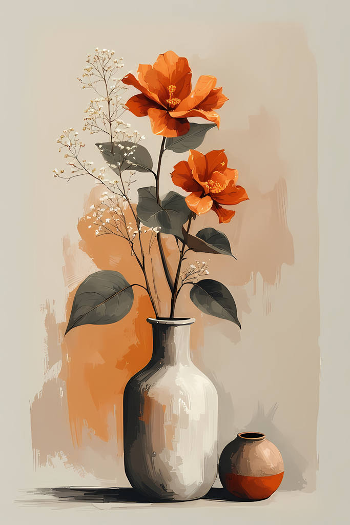 Mid-Century Inspired Botanical Prints | Elegant Floral Digital Art Collection. This Geometric Vintage Floral Art Bundle blends the timeless elegance of still life florals with a modern illustrative twist. Each design features vases of flowers paired with 