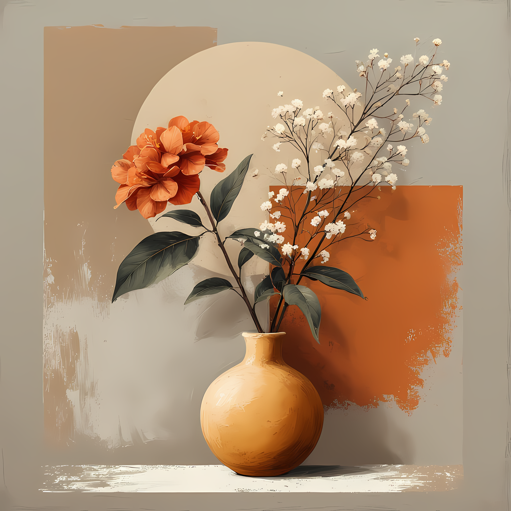 Mid-Century Inspired Botanical Prints | Elegant Floral Digital Art Collection. This Geometric Vintage Floral Art Bundle blends the timeless elegance of still life florals with a modern illustrative twist. Each design features vases of flowers paired with