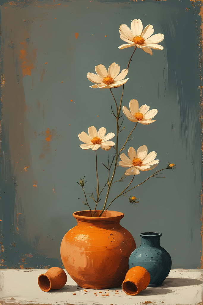 Mid-Century Inspired Botanical Prints | Elegant Floral Digital Art Collection. This Geometric Vintage Floral Art Bundle blends the timeless elegance of still life florals with a modern illustrative twist. Each design features vases of flowers paired with 