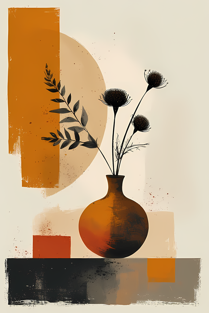 Mid-Century Inspired Botanical Prints | Elegant Floral Digital Art Collection. This Geometric Vintage Floral Art Bundle blends the timeless elegance of still life florals with a modern illustrative twist. Each design features vases of flowers paired with 