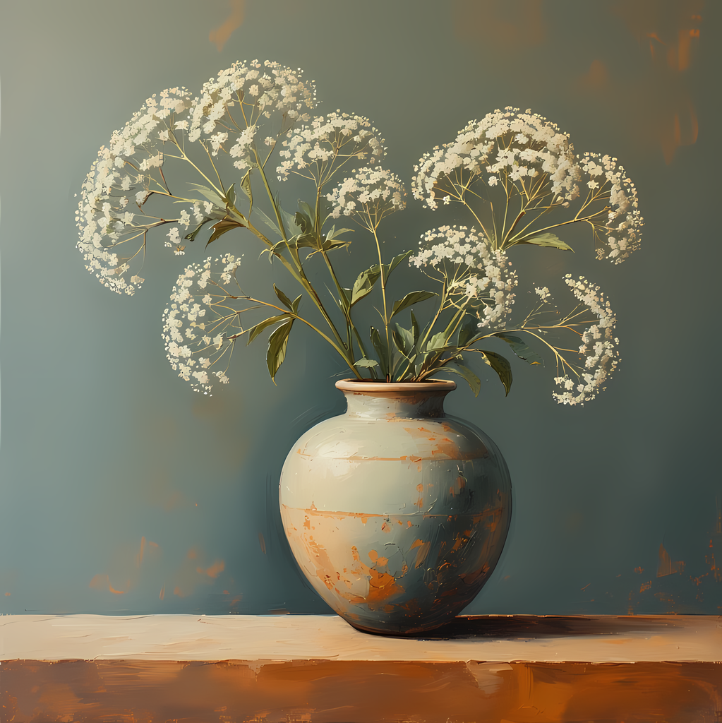 Floral Still Life Art Bundle: Painterly Impressionist Style for Home Decor. Elevate your space with this stunning collection of painterly impressionist still life artwork, featuring elegant floral arrangements in vases. With soft, earthy tones and a relax