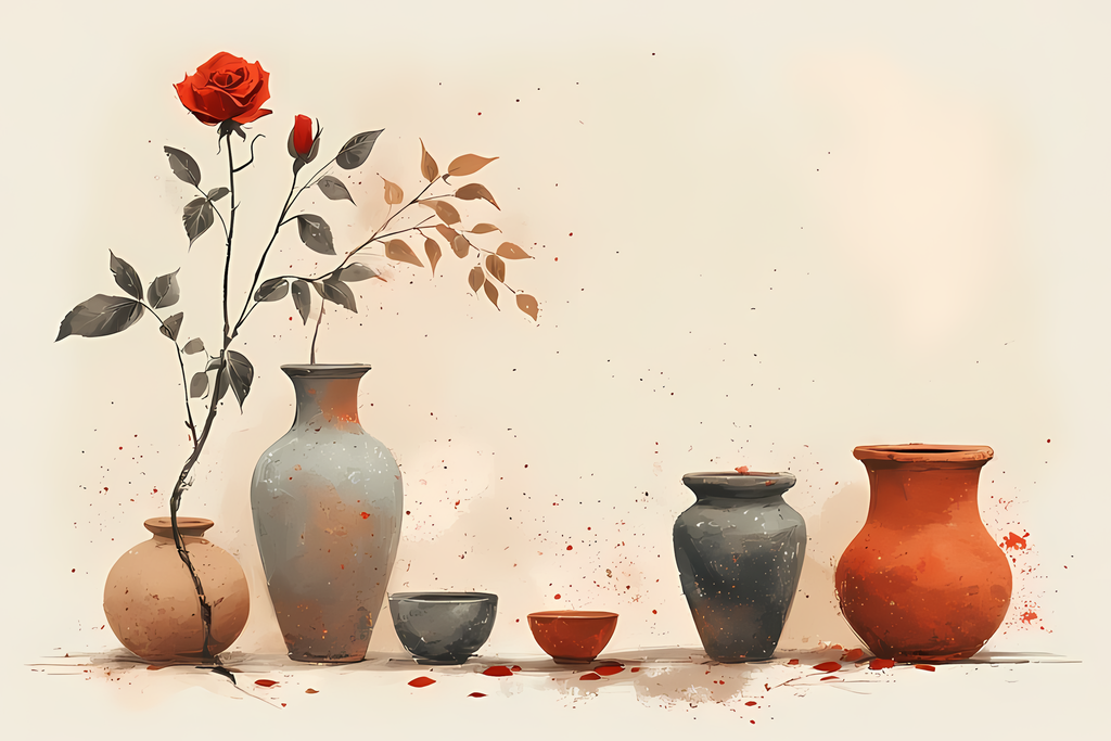 Floral Still Life Art Bundle: Painterly Impressionist Style for Home Decor. Elevate your space with this stunning collection of painterly impressionist still life artwork, featuring elegant floral arrangements in vases. With soft, earthy tones and a relax