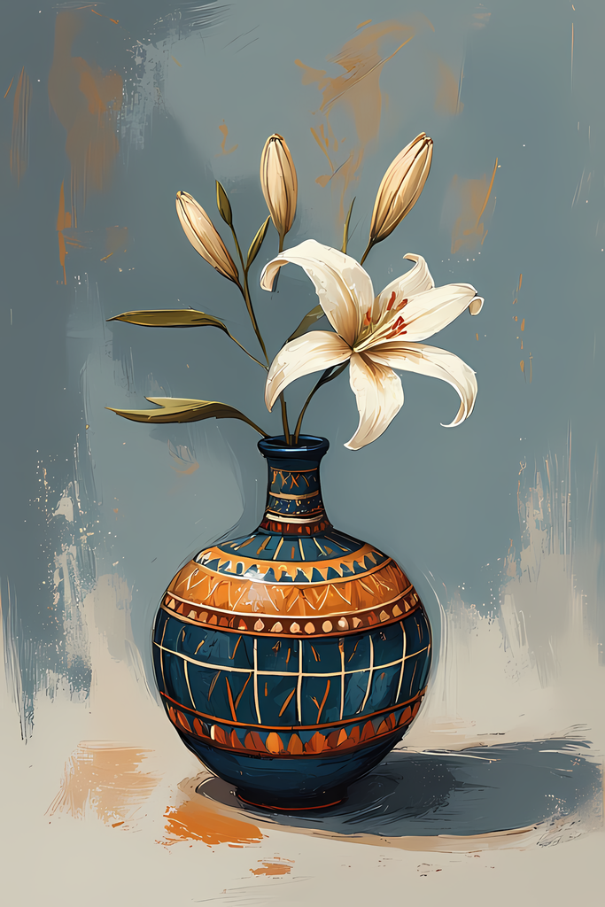 Floral Still Life Art Bundle: Painterly Impressionist Style for Home Decor. Elevate your space with this stunning collection of painterly impressionist still life artwork, featuring elegant floral arrangements in vases. With soft, earthy tones and a relax