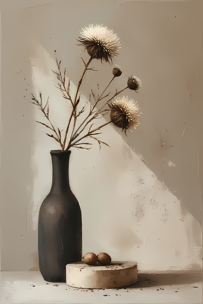 Floral Still Life Art Bundle: Painterly Impressionist Style for Home Decor. Elevate your space with this stunning collection of painterly impressionist still life artwork, featuring elegant floral arrangements in vases. With soft, earthy tones and a relax