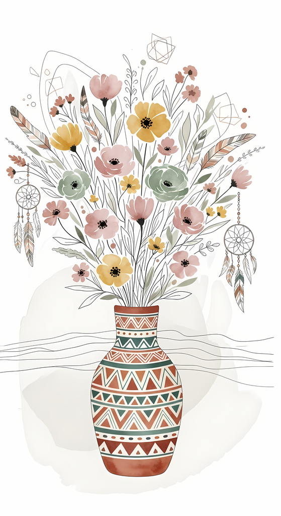 Bring warmth and elegance to your space with this beautiful boho floral wall art bundle. Featuring modern minimalist illustrations of vases filled with delicate flowers, this collection blends neutral earthy tones with soft pastel accents. The designs com