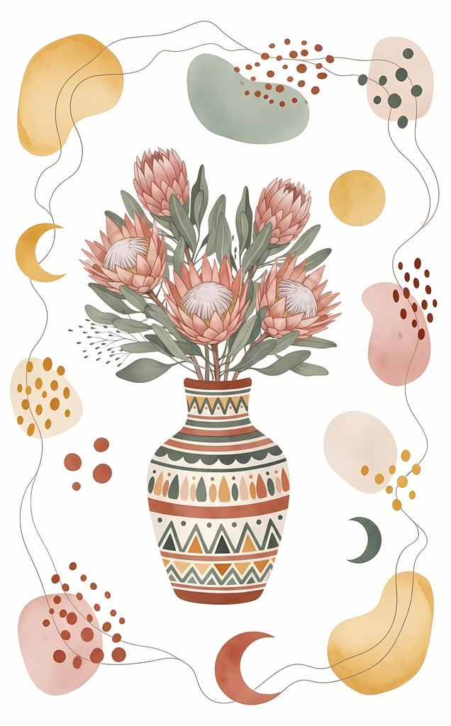 Bring warmth and elegance to your space with this beautiful boho floral wall art bundle. Featuring modern minimalist illustrations of vases filled with delicate flowers, this collection blends neutral earthy tones with soft pastel accents. The designs com