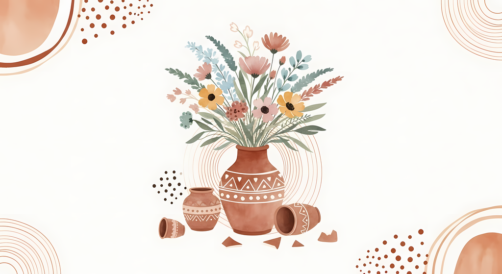 Bring warmth and elegance to your space with this beautiful boho floral wall art bundle. Featuring modern minimalist illustrations of vases filled with delicate flowers, this collection blends neutral earthy tones with soft pastel accents. The designs com