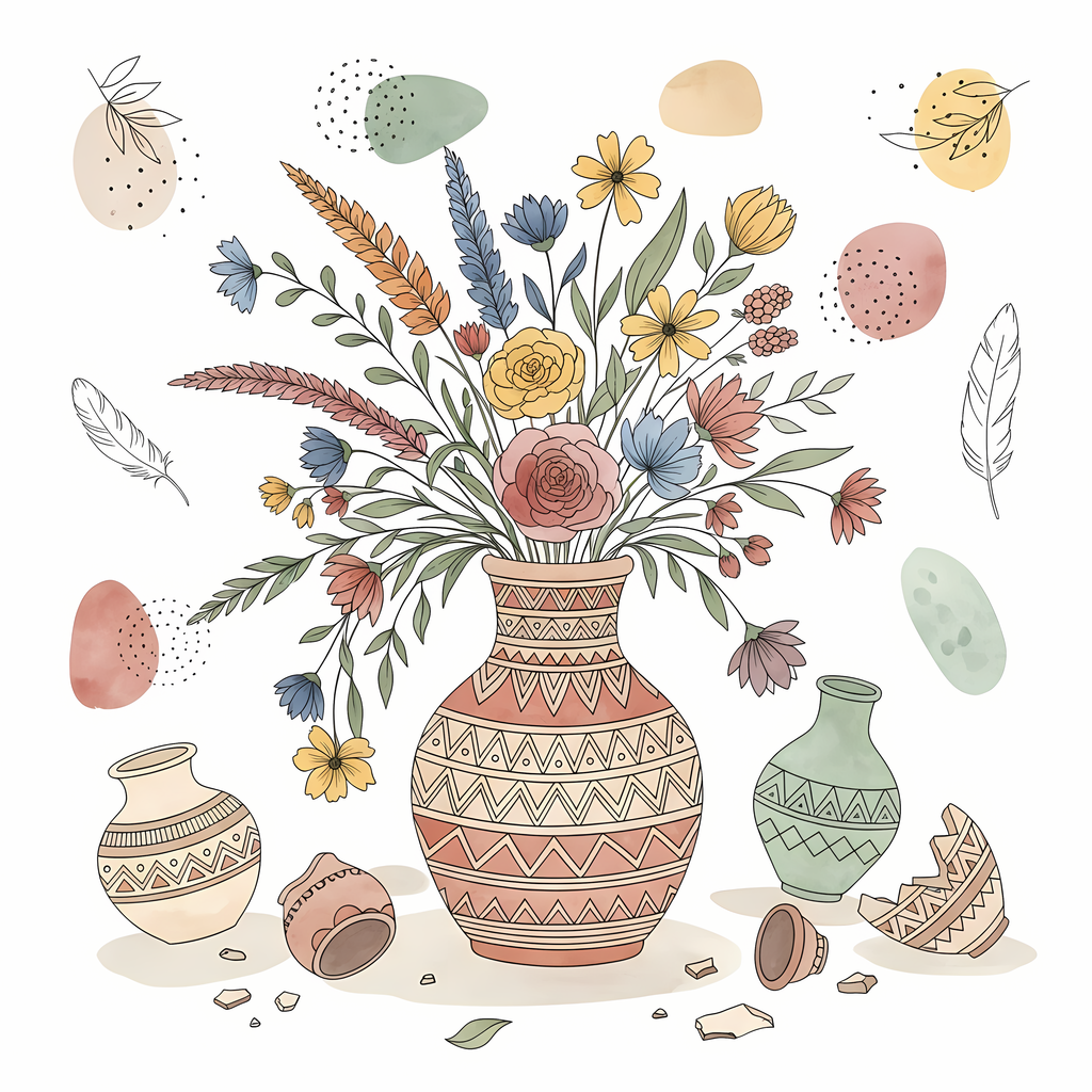 Bring warmth and elegance to your space with this beautiful boho floral wall art bundle. Featuring modern minimalist illustrations of vases filled with delicate flowers, this collection blends neutral earthy tones with soft pastel accents. The designs com