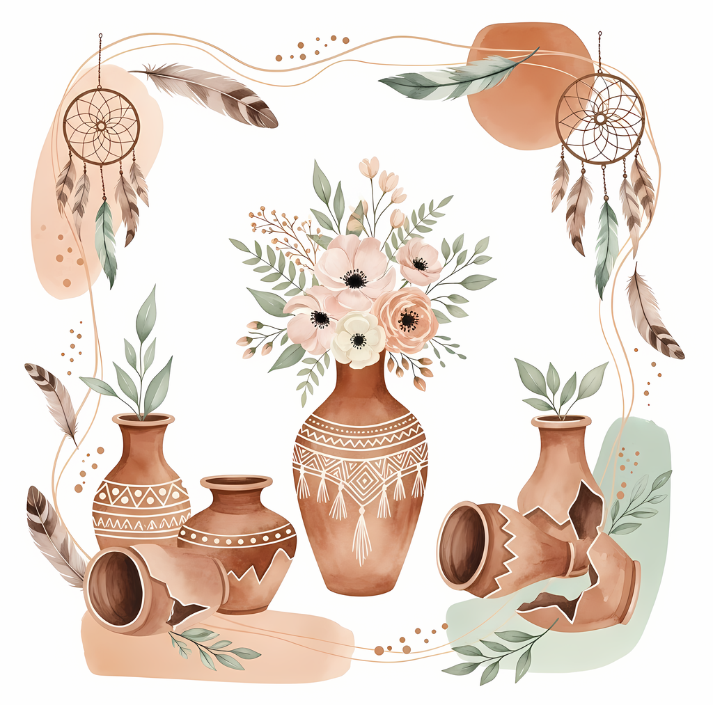 Bring warmth and elegance to your space with this beautiful boho floral wall art bundle. Featuring modern minimalist illustrations of vases filled with delicate flowers, this collection blends neutral earthy tones with soft pastel accents. The designs com