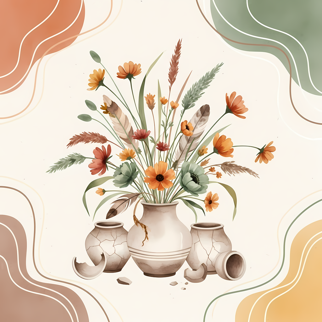 Bring warmth and elegance to your space with this beautiful boho floral wall art bundle. Featuring modern minimalist illustrations of vases filled with delicate flowers, this collection blends neutral earthy tones with soft pastel accents. The designs com