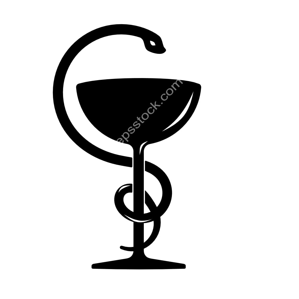 Bowl of Hygieia Snake Medical Apothecary Caduceus symbol